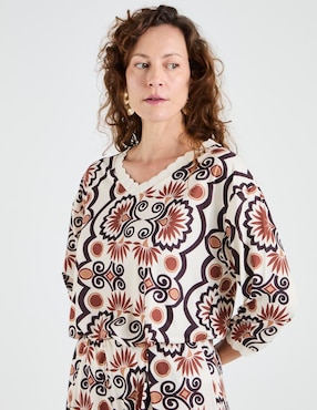 Blusa Lieb manga 3/4 para mujer