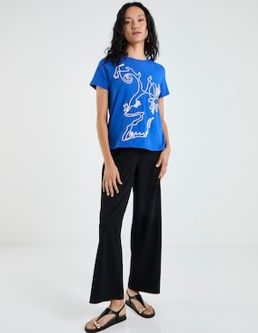 Playera manga corta Lieb cuello redondo para mujer