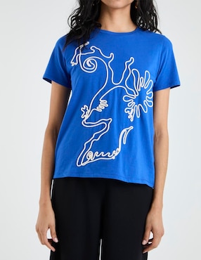 Playera manga corta Lieb cuello redondo para mujer