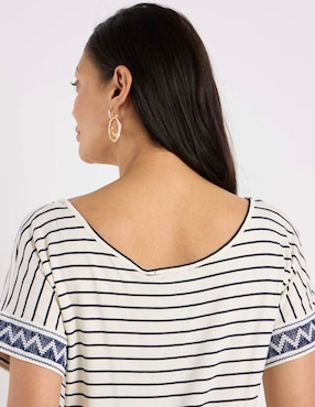Playera manga corta Lieb cuello V para mujer