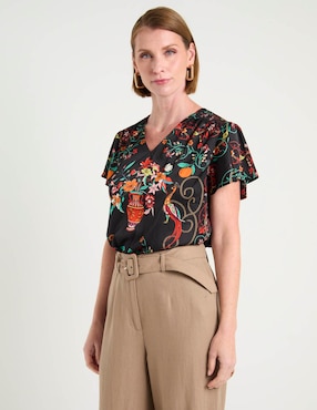 Blusa Lieb manga corta para mujer