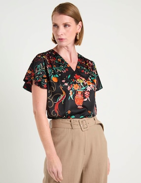 Blusa Lieb manga corta para mujer
