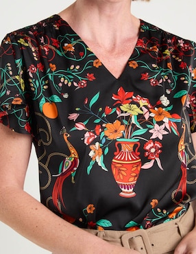 Blusa Lieb manga corta para mujer