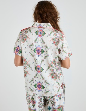 Blusa camisera Lieb manga corta para mujer