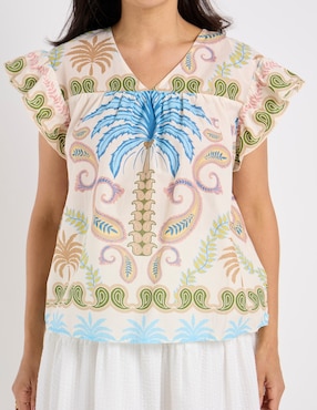 Blusa Lieb manga corta para mujer