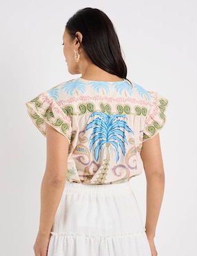 Blusa Lieb manga corta para mujer