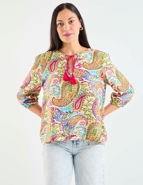 Blusa Lieb manga 3/4 para mujer