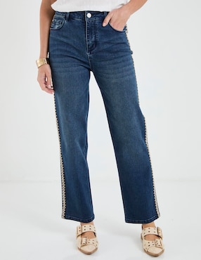Jeans straight Lieb corte cintura para mujer