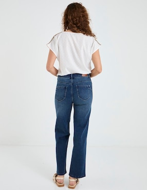 Jeans straight Lieb corte cintura para mujer