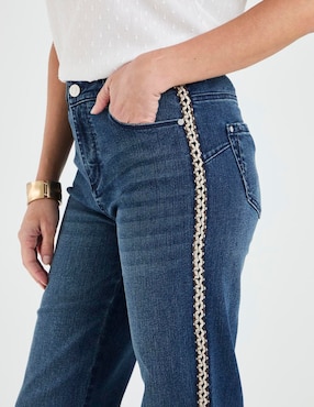 Jeans straight Lieb corte cintura para mujer
