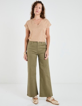 Jeans straight Lieb corte cintura para mujer