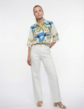 Blusa camisera Lieb manga 3/4 para mujer