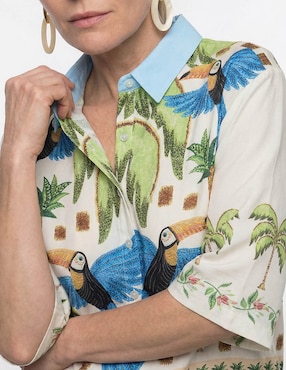 Blusa camisera Lieb manga 3/4 para mujer