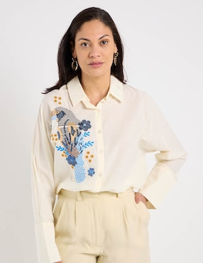Blusa camisera Lieb manga larga para mujer
