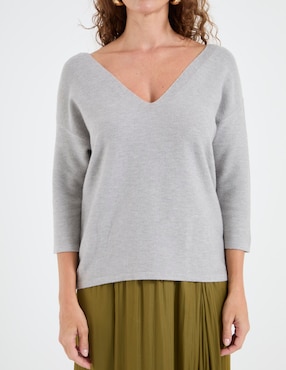 Suéter Lieb Basics cuello V para mujer