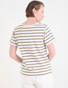 Playera manga corta Lieb cuello v para mujer