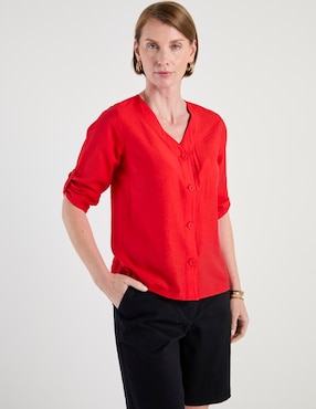 Blusa Lieb Basics manga 3/4 para mujer