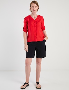 Blusa Lieb Basics manga 3/4 para mujer