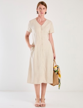 Vestido midi casual Lieb Basics para mujer