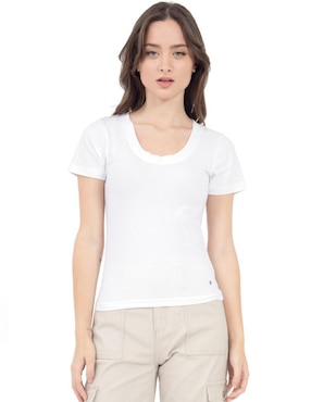 Playera manga corta Quarry cuello redondo para mujer