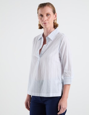 Blusa camisera Lieb manga 3/4 para mujer