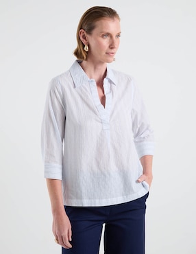Blusa camisera Lieb manga 3/4 para mujer
