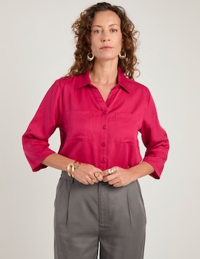 Blusa camisera Lieb manga 3/4 para mujer