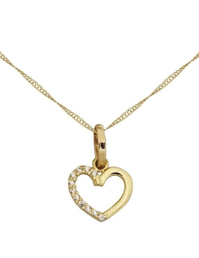 Collar de corazón Horoz de oro 14 K