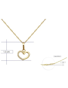 Collar de corazón Horoz de oro 14 K