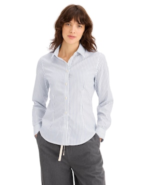 Blusa camisera Dockers manga larga para mujer