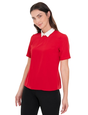 Blusa camisera Atelier Petite manga corta para mujer