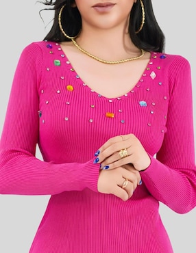 Vestido corto de fiesta Malabis escote medio