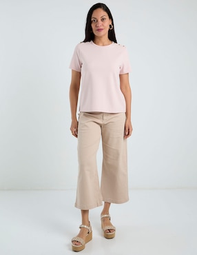 Playera manga corta Liz Claiborne cuello redondo para mujer
