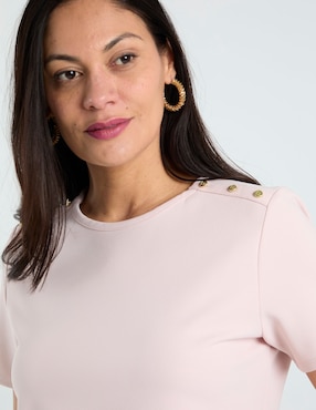 Playera manga corta Liz Claiborne cuello redondo para mujer