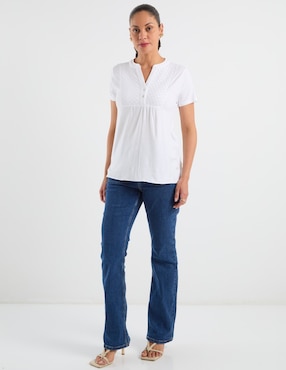 Jeans straight a la cintura Liz Claiborne para mujer