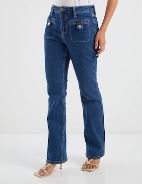 Jeans straight a la cintura Liz Claiborne para mujer