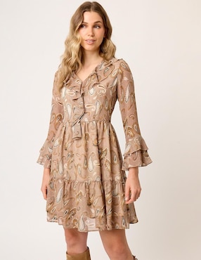 Vestido a la rodilla casual Linea Pura Eugenia para mujer