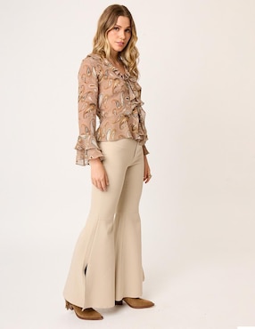 Pantalón flare Linea Pura amplio para mujer