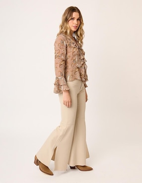 Pantalón flare Linea Pura amplio para mujer