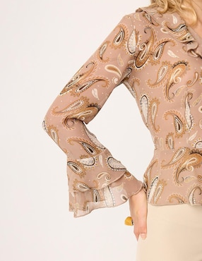 Blusa peplum Linea Pura manga larga para mujer