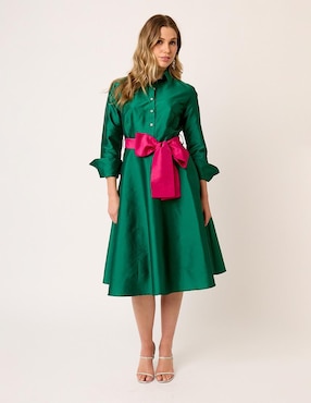 Vestido midi formal Linea Pura Eugenia para mujer