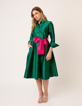Vestido midi formal Linea Pura Eugenia para mujer