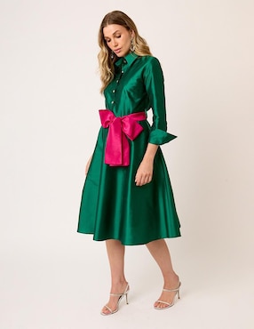 Vestido midi formal Linea Pura Eugenia para mujer