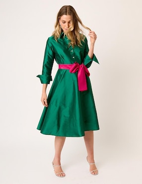 Vestido midi formal Linea Pura Eugenia para mujer