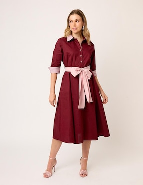 Vestido midi formal Linea Pura Eugenia para mujer
