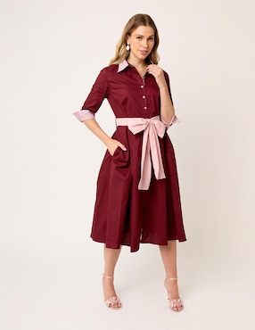Vestido midi formal Linea Pura Eugenia para mujer