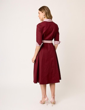 Vestido midi formal Linea Pura Eugenia para mujer