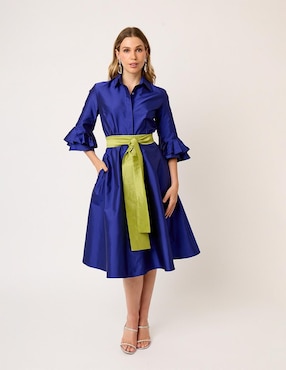 Vestido midi formal Linea Pura Eugenia para mujer