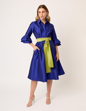 Vestido midi formal Linea Pura Eugenia para mujer