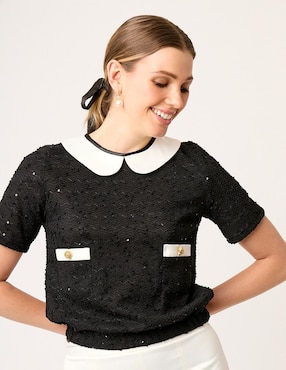 Blusa Linea Pura manga corta para mujer